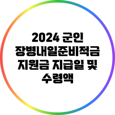 2024 군인 장병내일준비적금: 지원금 지급일 및 수령액