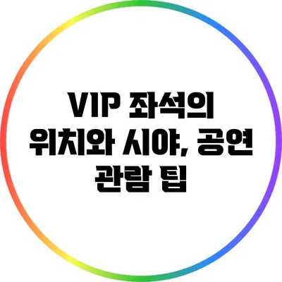 VIP 좌석의 위치와 시야, 공연 관람 팁