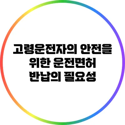 고령운전자의 안전을 위한 운전면허 반납의 필요성