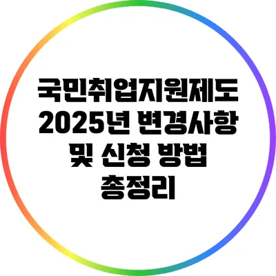 국민취업지원제도 2025년 변경사항 및 신청 방법 총정리