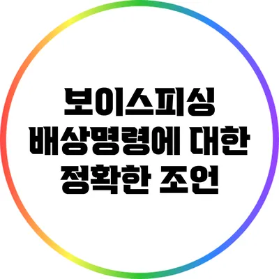 보이스피싱 배상명령에 대한 정확한 조언