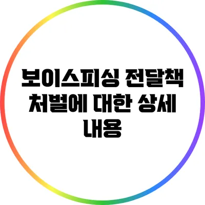 보이스피싱 전달책 처벌에 대한 상세 내용