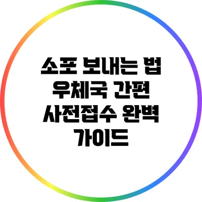 소포 보내는 법: 우체국 간편 사전접수 완벽 가이드