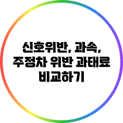 신호위반, 과속, 주정차 위반 과태료 비교하기