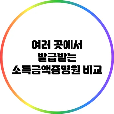 여러 곳에서 발급받는 소득금액증명원 비교