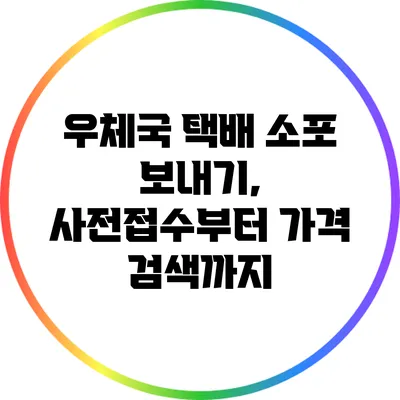 우체국 택배 소포 보내기, 사전접수부터 가격 검색까지