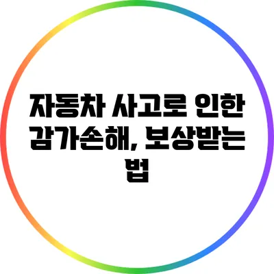 자동차 사고로 인한 감가손해, 보상받는 법