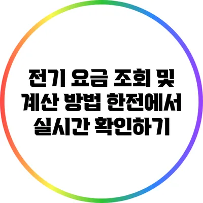 전기 요금 조회 및 계산 방법: 한전에서 실시간 확인하기