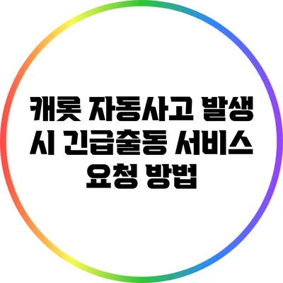 캐롯 자동사고 발생 시 긴급출동 서비스 요청 방법