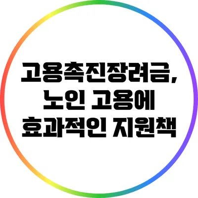 고용촉진장려금, 노인 고용에 효과적인 지원책