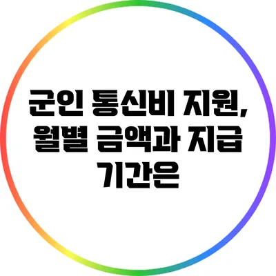 군인 통신비 지원, 월별 금액과 지급 기간은?