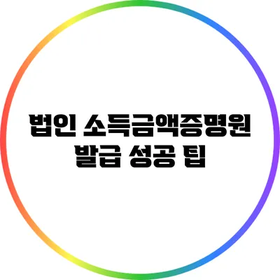 법인 소득금액증명원 발급 성공 팁