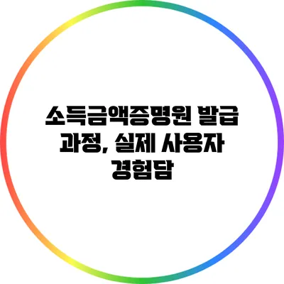 소득금액증명원 발급 과정, 실제 사용자 경험담