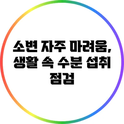 소변 자주 마려움, 생활 속 수분 섭취 점검