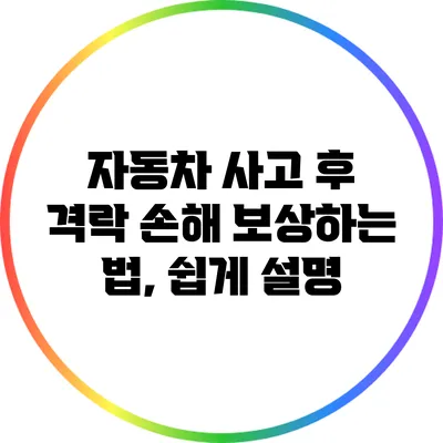 자동차 사고 후 격락 손해 보상하는 법, 쉽게 설명