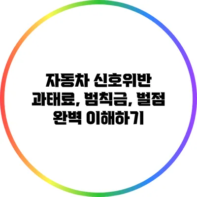 자동차 신호위반 과태료, 범칙금, 벌점 완벽 이해하기