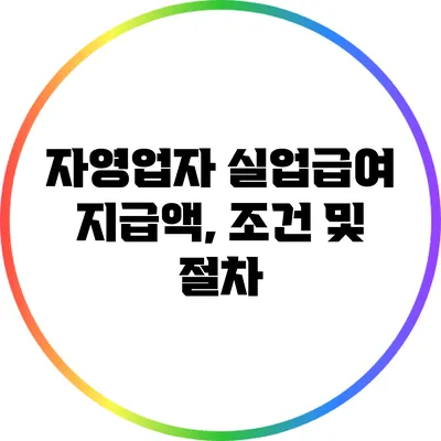 자영업자 실업급여 지급액, 조건 및 절차