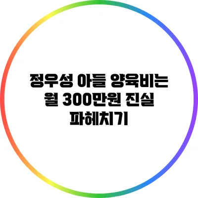 정우성 아들 양육비는 월 300만원? 진실 파헤치기