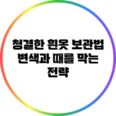 청결한 흰옷 보관법: 변색과 때를 막는 전략