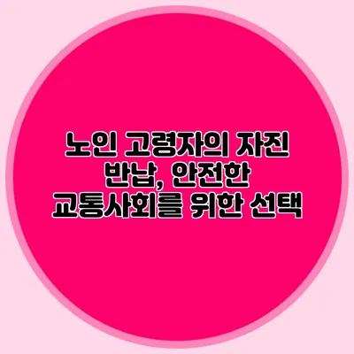 노인 고령자의 자진 반납, 안전한 교통사회를 위한 선택