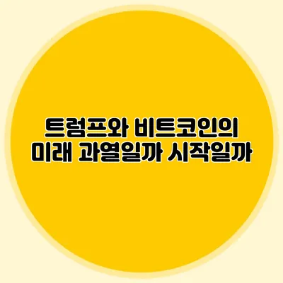 트럼프와 비트코인의 미래: 과열일까 시작일까?