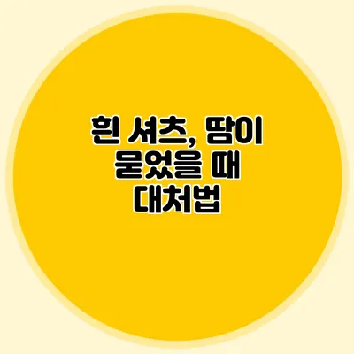 흰 셔츠, 땀이 묻었을 때 대처법