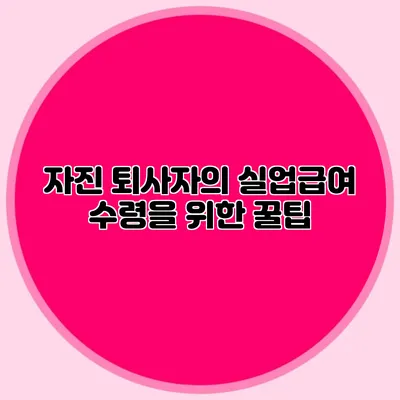 자진 퇴사자의 실업급여 수령을 위한 꿀팁